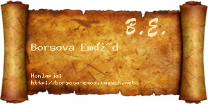 Borsova Emőd névjegykártya